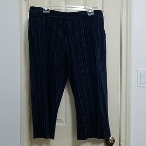 Pinstriped Stretch Capris Pants